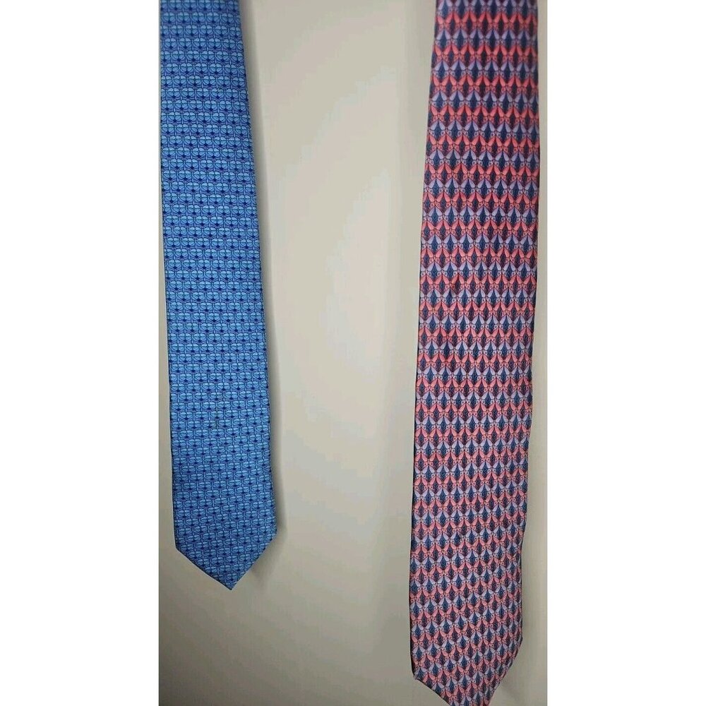 Beaufort Tie Rack Lot Of 2 Mens Abstract Art Deco Neck Ties Made In Italy Silk